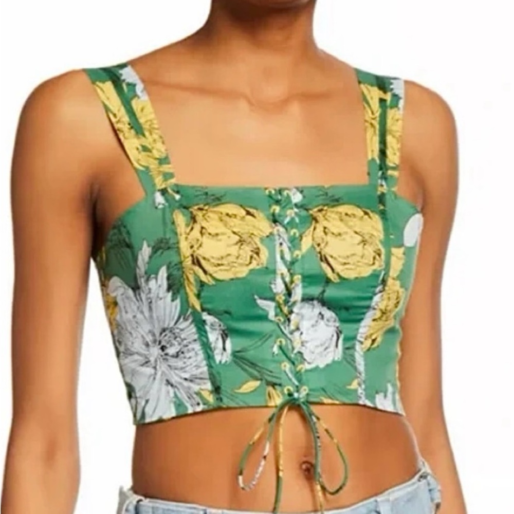 ALEXIS Kiddo Green Floral Crop Top Size S